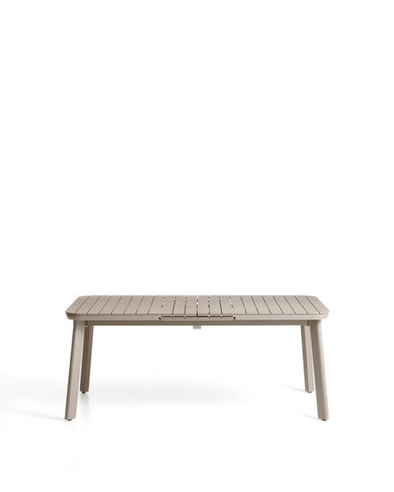 Раздвижной уличный стол Izola из алюминия с бежевой отделкой, 185 (235) x 100 см