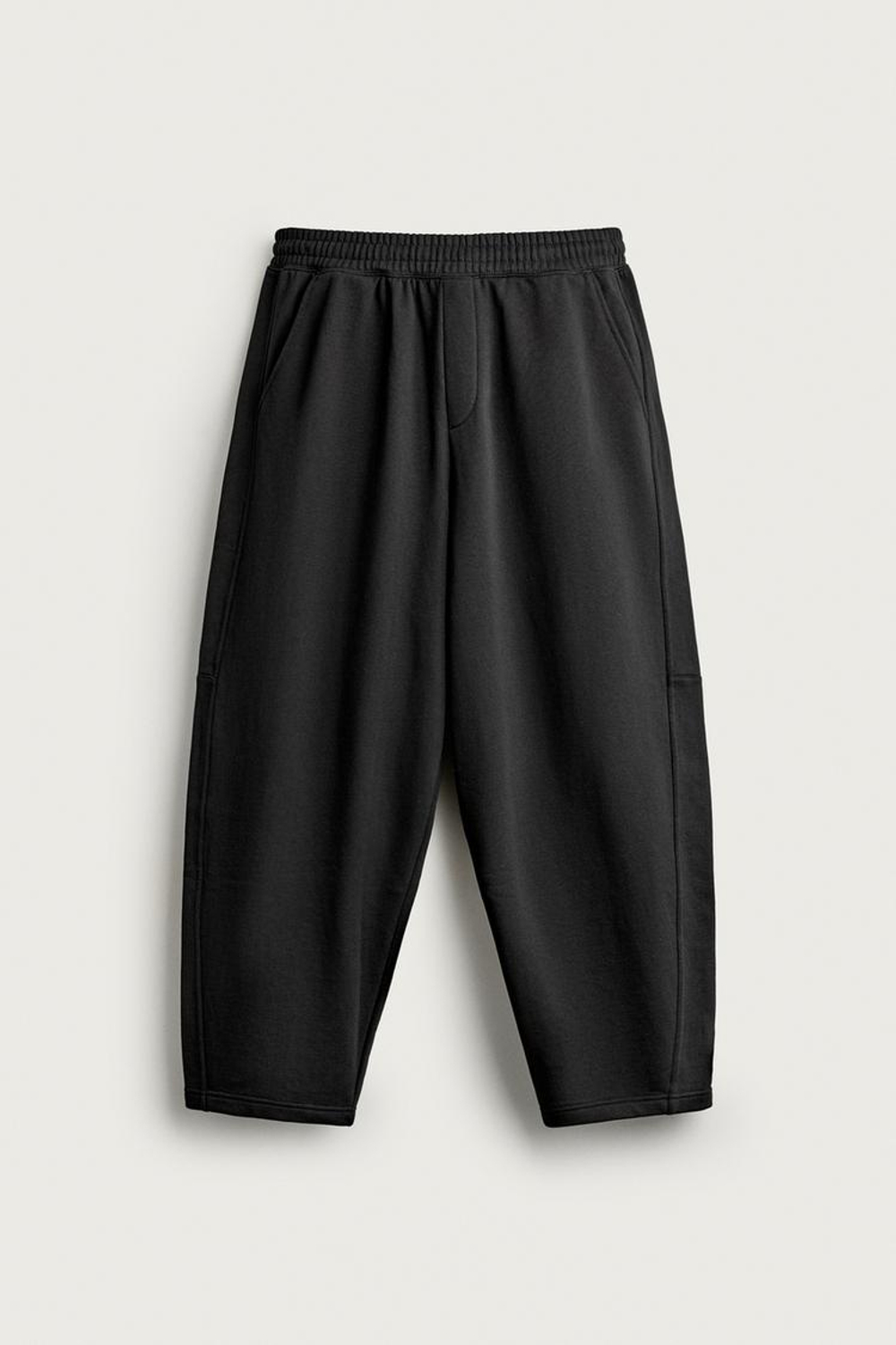 ZARA БАЗОВЫЕ БРЮКИ-ДЖОГГЕРЫ BALLOON FIT, ЧЕРНЫЙ