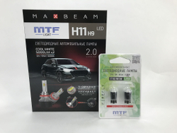 Светодиодные лампы ближнего и габаритного света для Toyota Camry 2006-11 (XV40) MTF Light H11 MaxBeam 5000lm 6000K, 12V 55W (к-т 2 шт.)+W5W Firefly 5500K 70lm (к-т 2 шт.)