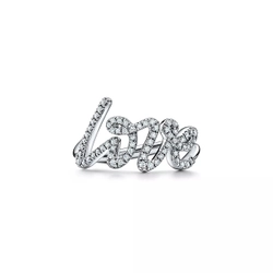 Кольцо из белого золота и бриллиантов 💎💙 Tiffany, love graffiti, В наличии
