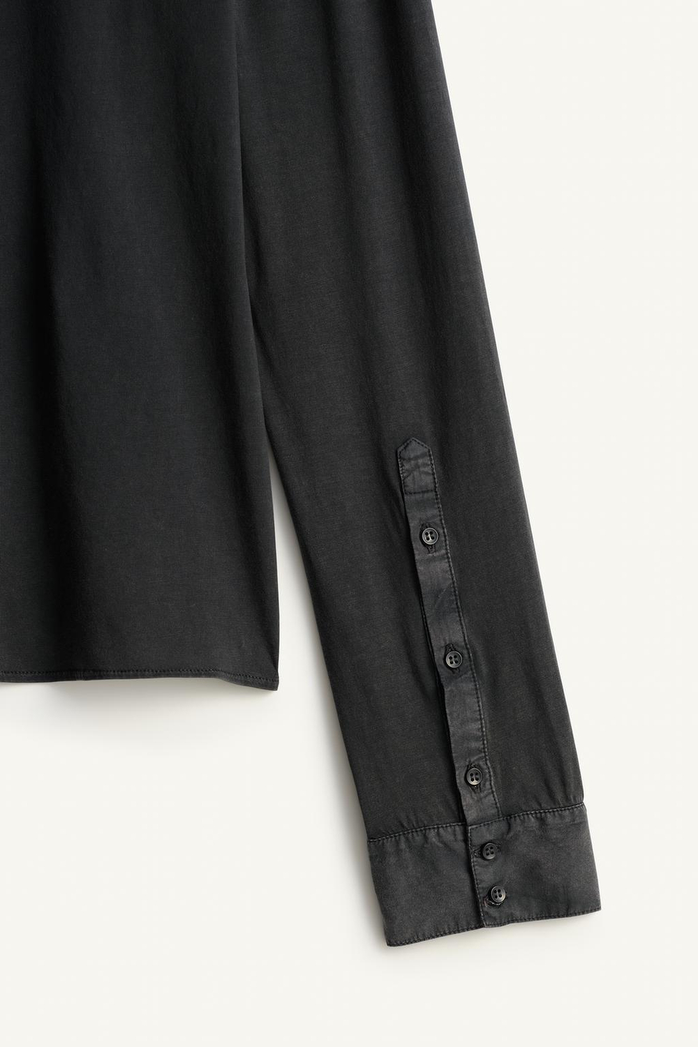 ZARA ФУТБОЛКА С НАГРУДНИКОМ HENLEY, ЧЕРНЫЙ