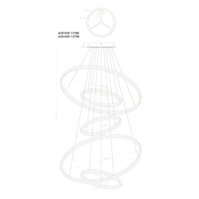 Подвесная люстра Arte Lamp ARKANE A2974SP-137BK, 1хLED