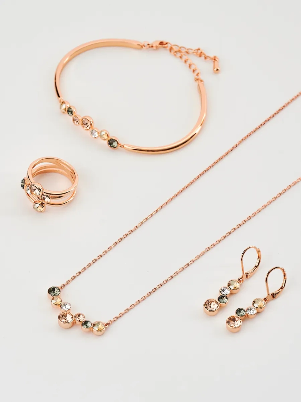 Колье-дуга Эльза с кристаллами Swarovski шампань