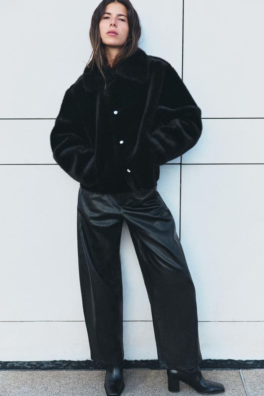 ZARA ДВУСТОРОННЯЯ КУРТКА, ЧЕРНЫЙ