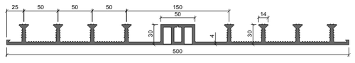 Гидроизоляционная шпонка ДО-500/50-8/30 ПВХ-П