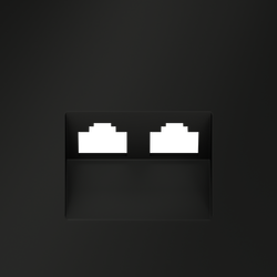Накладка для розетки компьютерной двойной RJ45+RJ45 кат.6, S70 (черный матовый)