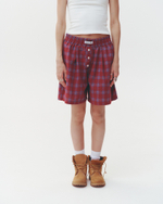 Plaid Boxer Shorts Wine