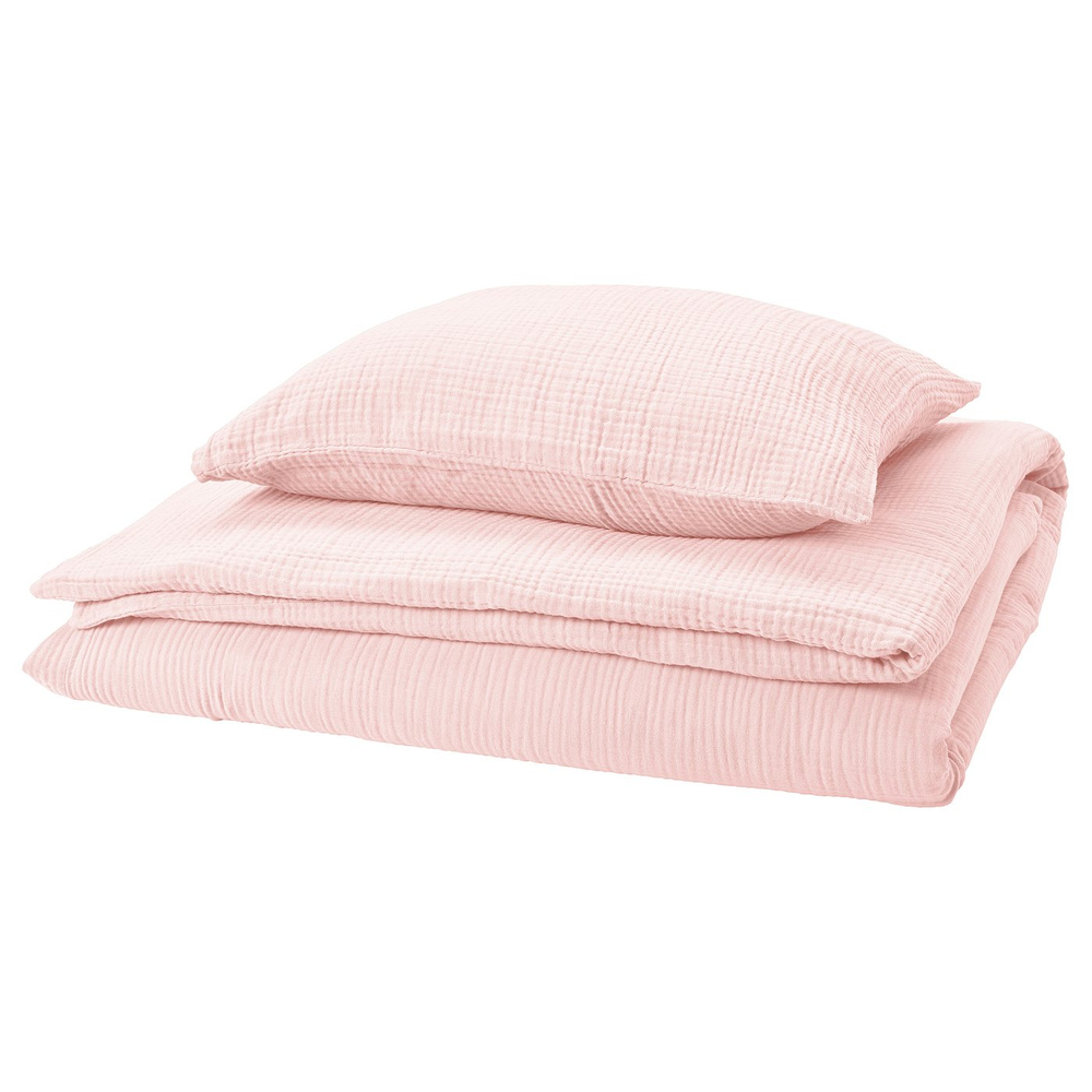 IKEA SCHERSMIN  (ИКЕА ШЕРСМИН)  -  Пододеяльник и наволочка - бледно-розовый 150x200/50x60 см
