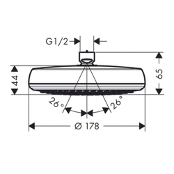 Верхний душ Hansgrohe Crometta 160 1jet (белый/хром) 26577400 схема