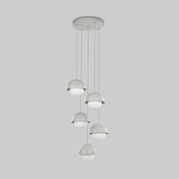 Подвесной светильник со стеклянными плафонами 5*G9 10214 белый Bono TK Lighting