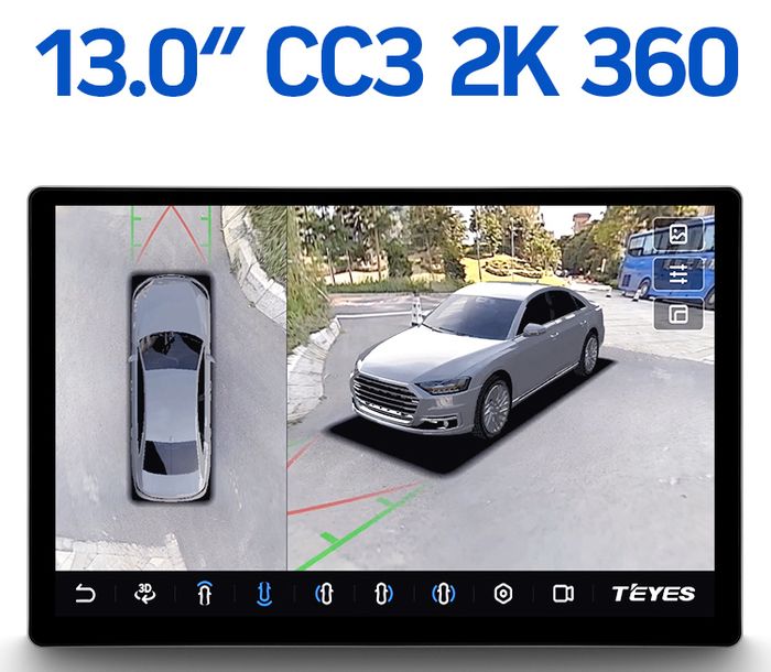 Магнитола для Honda Civic 8 хэтчбэк 2006-2011 левый руль - Teyes CC3-2K-360 монитор 13" 2K QLED на Android 10, Быстрая, CarPlay, 4G SIM-слот, 4 камеры в комплекте