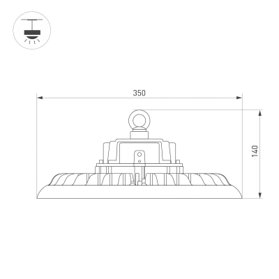 Светильник SP-ARIVA-MOTION-R350-200W White5000 (BK, 60 deg, 230V) (Arlight, IP65 Металл, 5 лет)