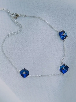 Браслет Миражи с синими кристаллами-хамелеонами Swarovski