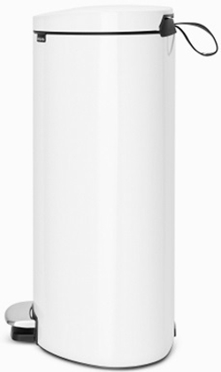 Ведро Brabantia FlatBack 40л белое вид сбоку