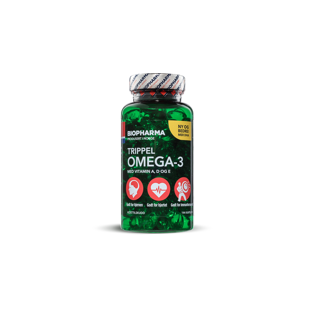 Тройная Омега 3 с витамином D3 Biopharma Trippel Omega-3, 144 капсулы
