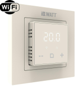 Регулятор температуры пола и воздуха IQWATT 400432 16А 220В, программируемый, слоновая кость, Wi-Fi, 45х45 (55х55) мм, IQ D