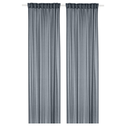 IKEA STENFRÖ  (ИКЕА СТЕНФРЁ)  -  Гардины, 2 шт. - тёмно-синий/на шторной ленте 145х300 см