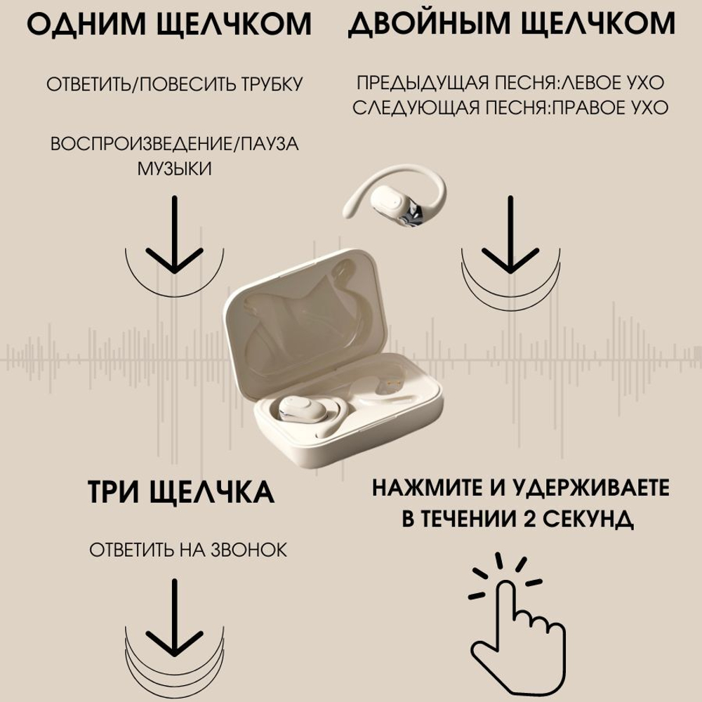 Наушники с костной проводимостью (бежевые)