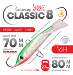 Балансир Lucky John Classic №8 без тройника (80мм, 27гр), 10шт/уп