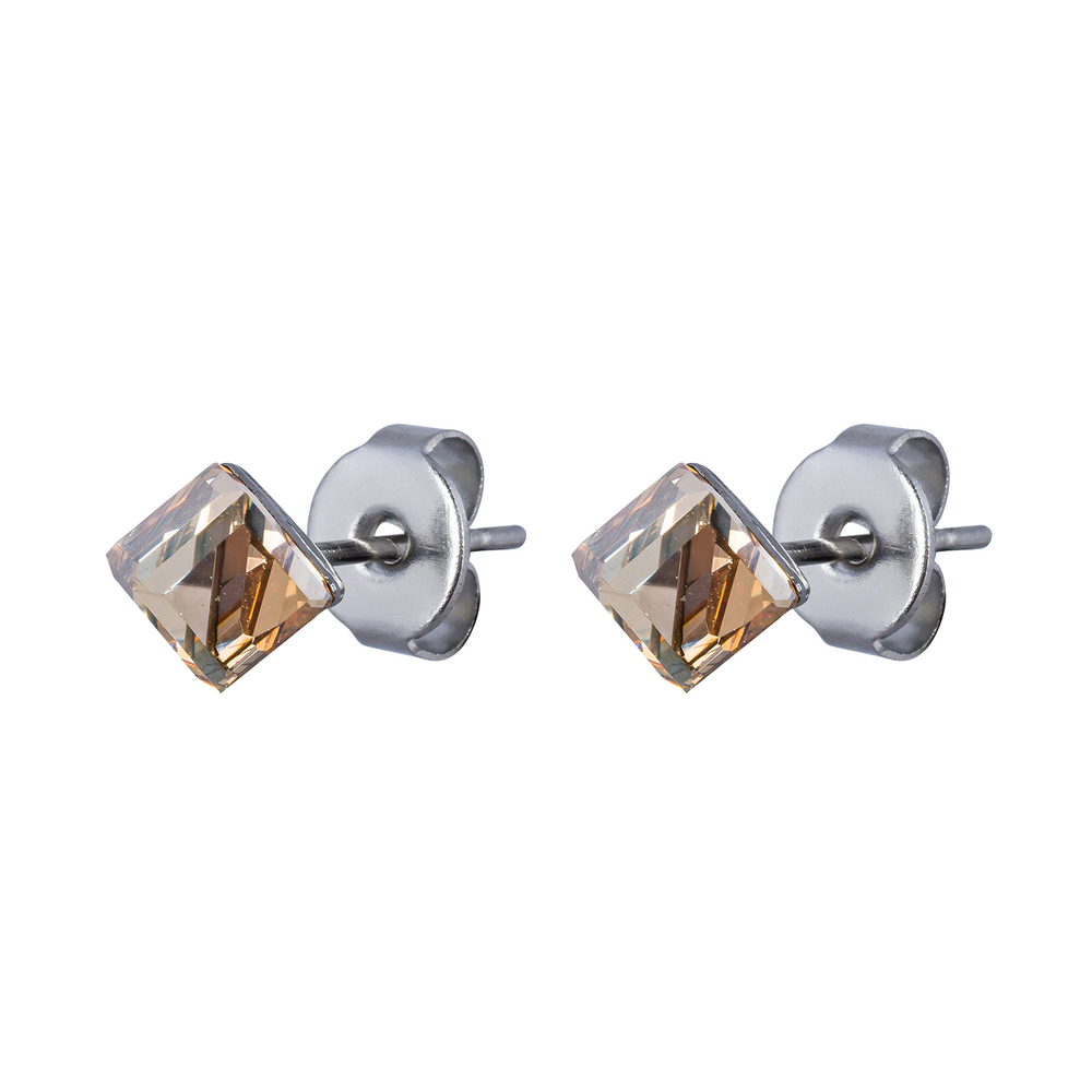 Серьги пусеты Fiore Luna Crystal Champagne SWE0127/1 CH S