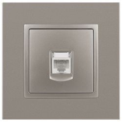 Розетка ЭРА Elegance 14-3107-16 RJ45, титан | Эра Elegance