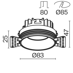 Встраиваемый светильник Technical DL055-8W3-4-6K-TRS-B