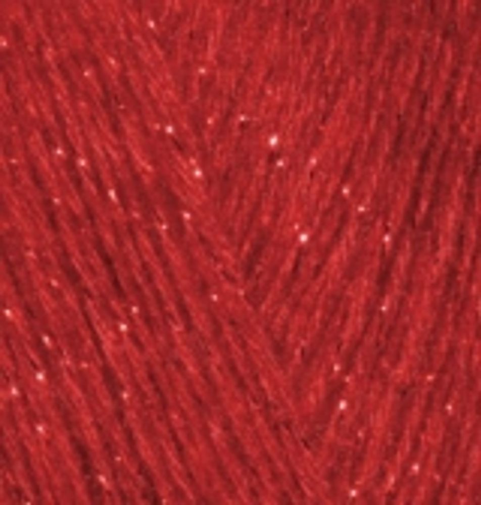 Пряжа ALIZE "Angora Gold Simli". 106 красный