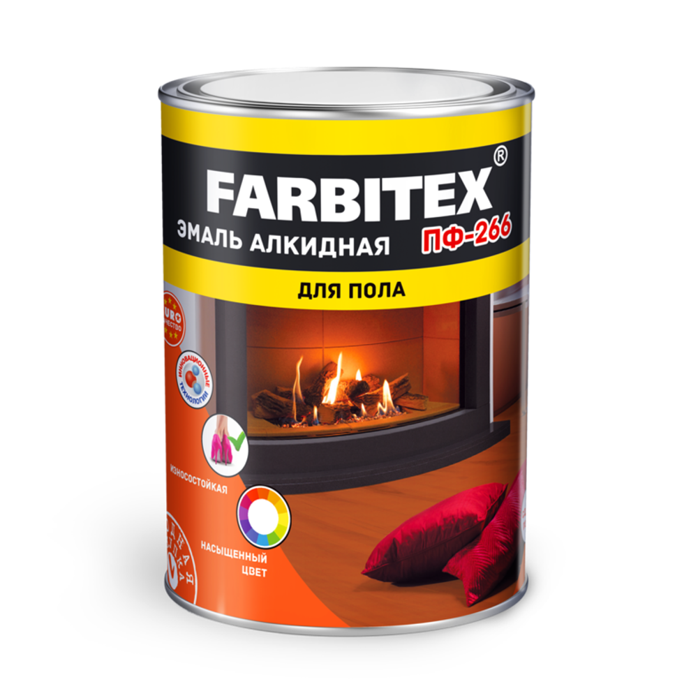 2,7 кг желто-коричневый Эмаль для пола ПФ-266  Farbitex фабиртекс