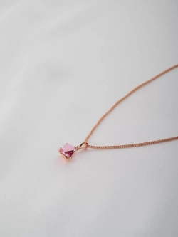 Кулон-кубик Миражи с розовым кристаллом Swarovski