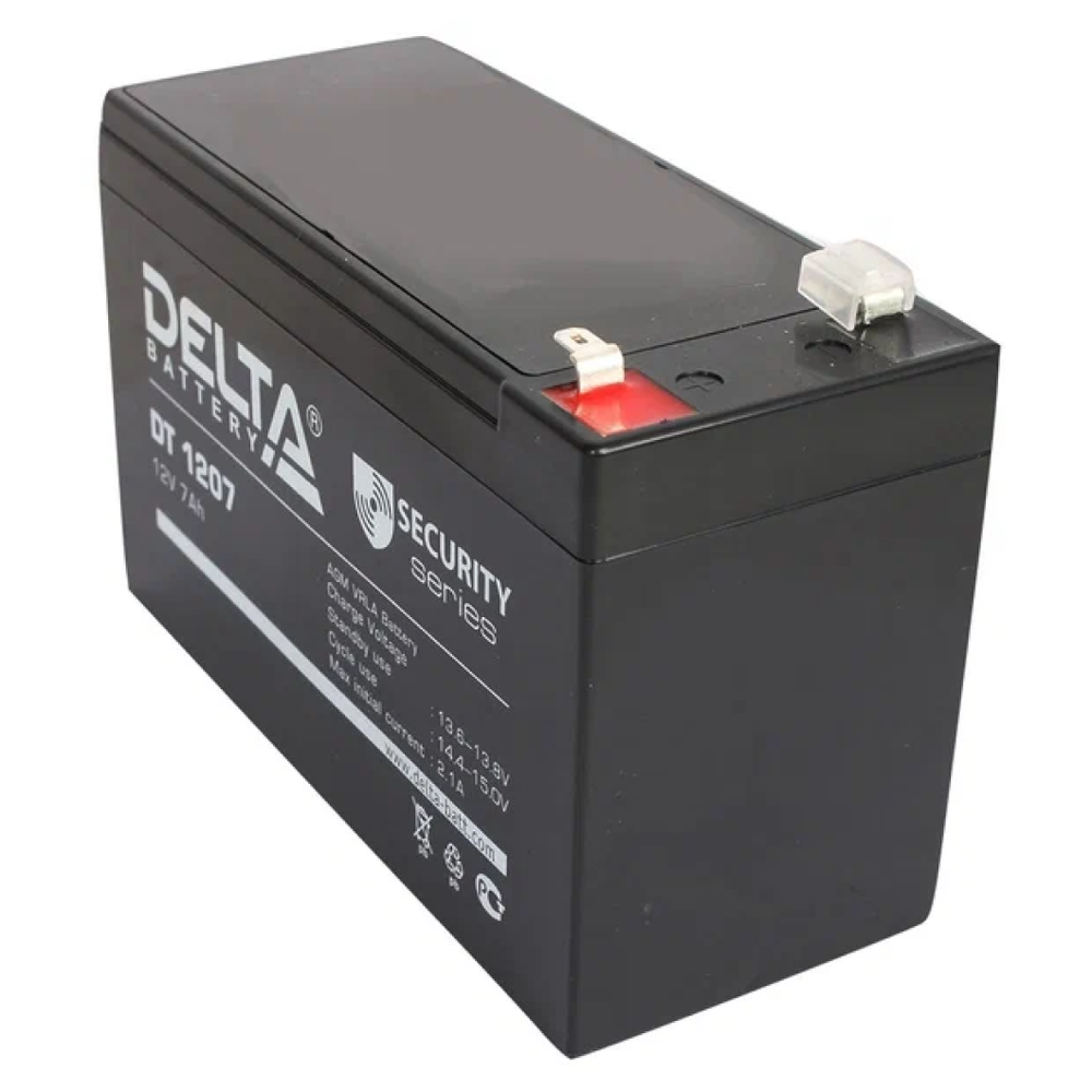 DT 1207 Аккумулятор 12В 7 А/ч DELTA battery сбоку
