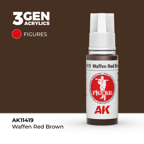 Акриловая краска AK Interactive Waffen Red Brown 3GEN Figures, 18мл