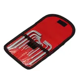 Набор ключей имбусовых Torx -Torx Tamper: 9 шт, T10-T50, CrV, коротких, с сатиновым покрытием, чехол Matrix — фото 2