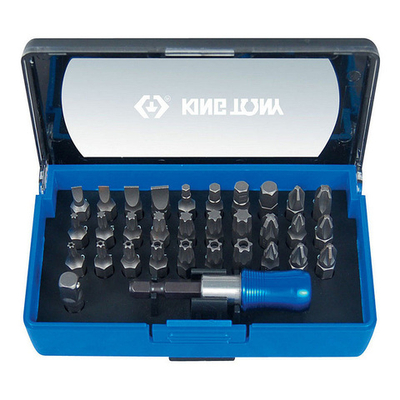 KING TONY (1032CQ) Набор вставок (бит) 1/4", TORX, HEX, Pozidriv, Phillips, Slotted, 32 предмета