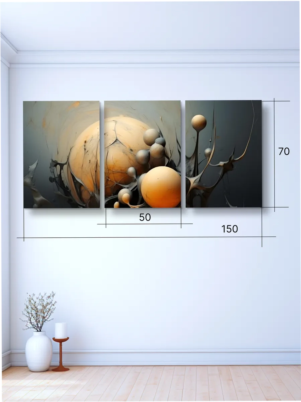 Картина Зов тьмы модульная 50x70см 3шт.