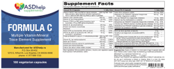 FORMULA C — этикетка (Supplement Facts)