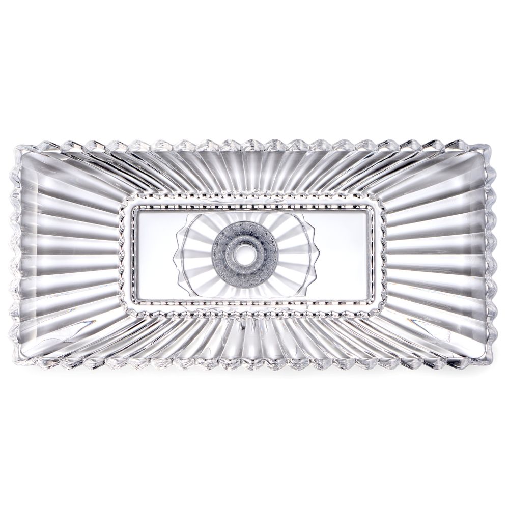 БЛЮДО СЕРВИРОВОЧНОЕ НА НОЖКЕ LEFARD "BRILLIANCE" ПРЯМОУГОЛЬНОЕ, 38*17,5*11,5 СМ