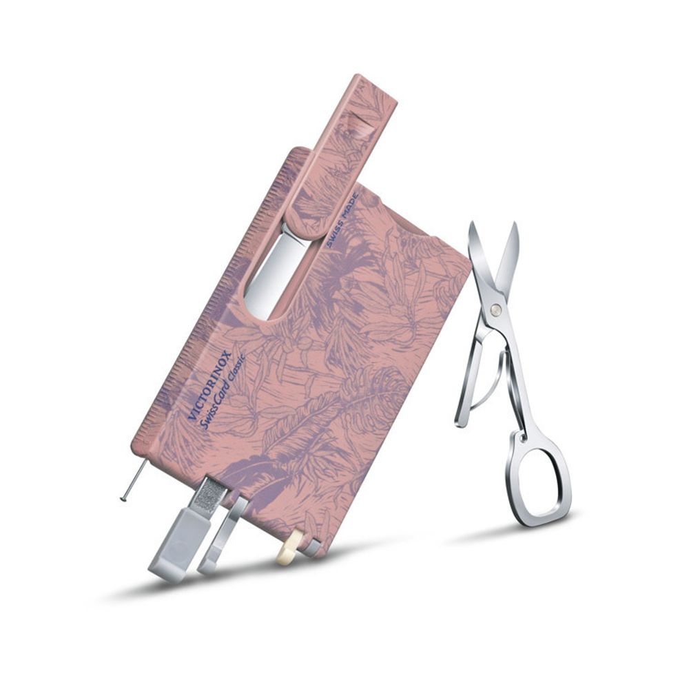 Швейцарская карта Victorinox SwissCard Classic 10 функций розовая (0.7155)