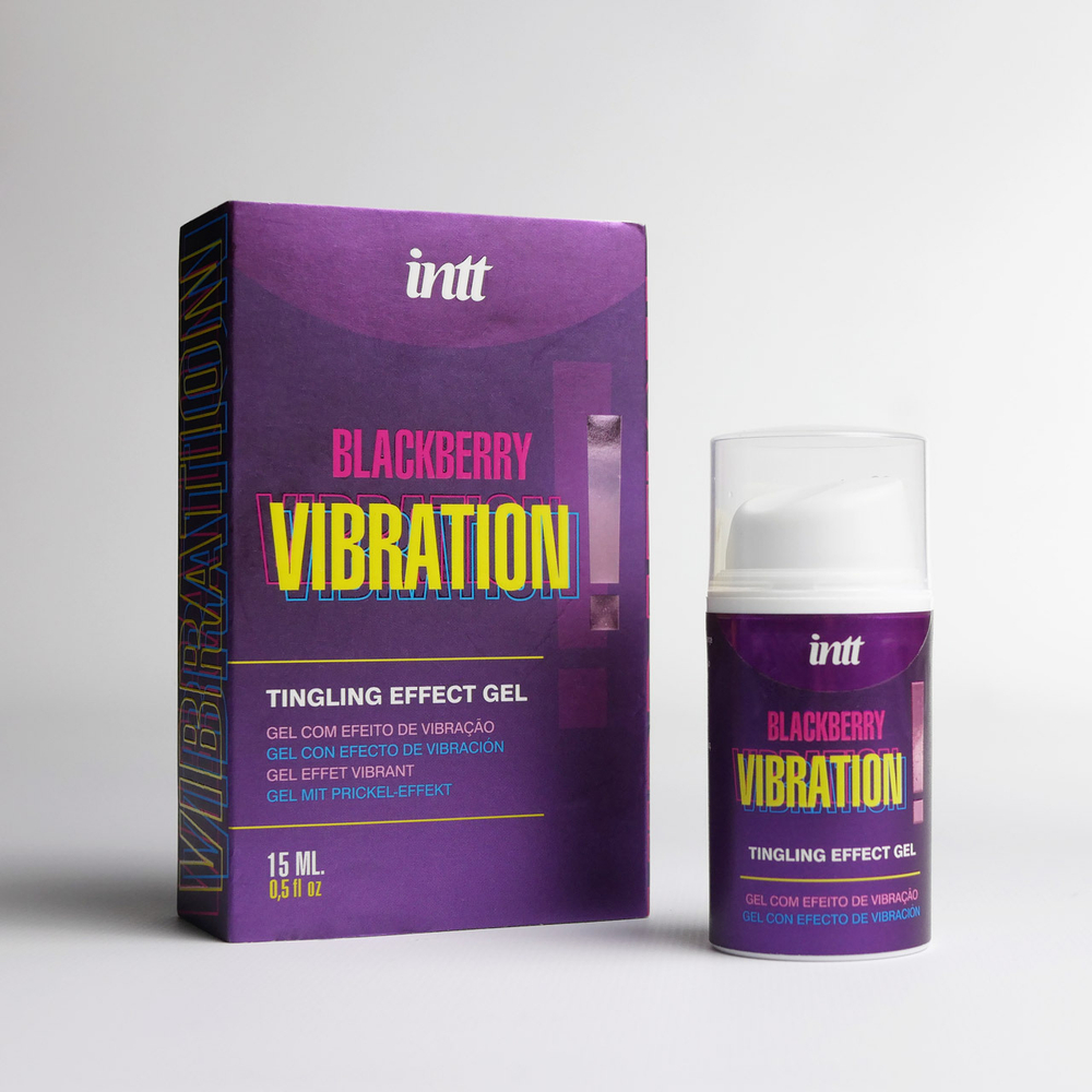 Интимный гель с эффектом вибрации и вкусом ежевики BLACKBERRY VIBRATION, 15 мл