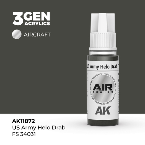Акриловая краска AK Interactive US Army Helo Drab FS 34031 3GEN AIR, 18мл