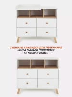 Комод с ящиком "Style" 80 см 2 ящика 2 отсека (арт.115) Cloud White