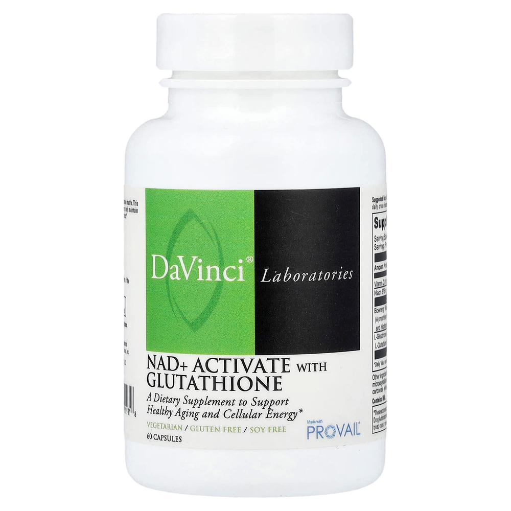 DaVinci Laboratories, NAD + активация с глутатионом, 60 капсул