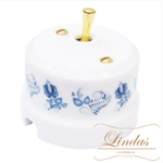 Тумблерный ретро выключатель Орнамент №3 Lindas 34419-B / 1 Группа света, проходной