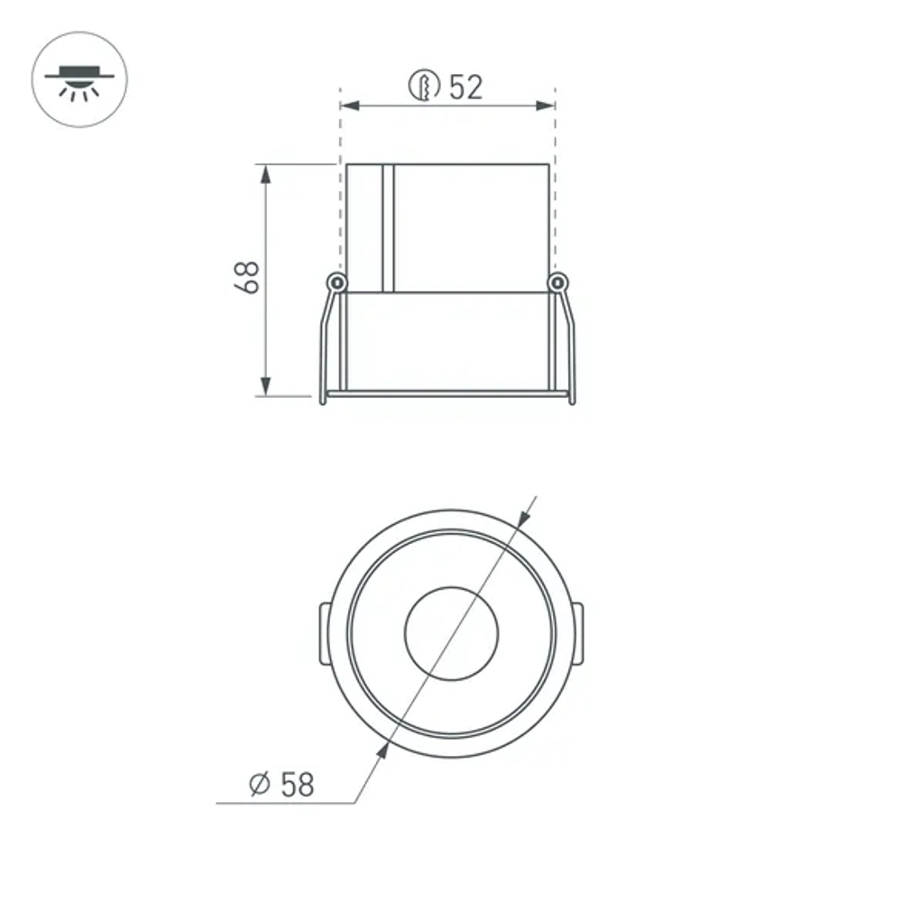 Светильник MS-ATLAS-BUILT-R58-10W Warm3000 (WH-BK, 35 deg, 230V) (Arlight, IP20 Металл, 5 лет) 035454(1)