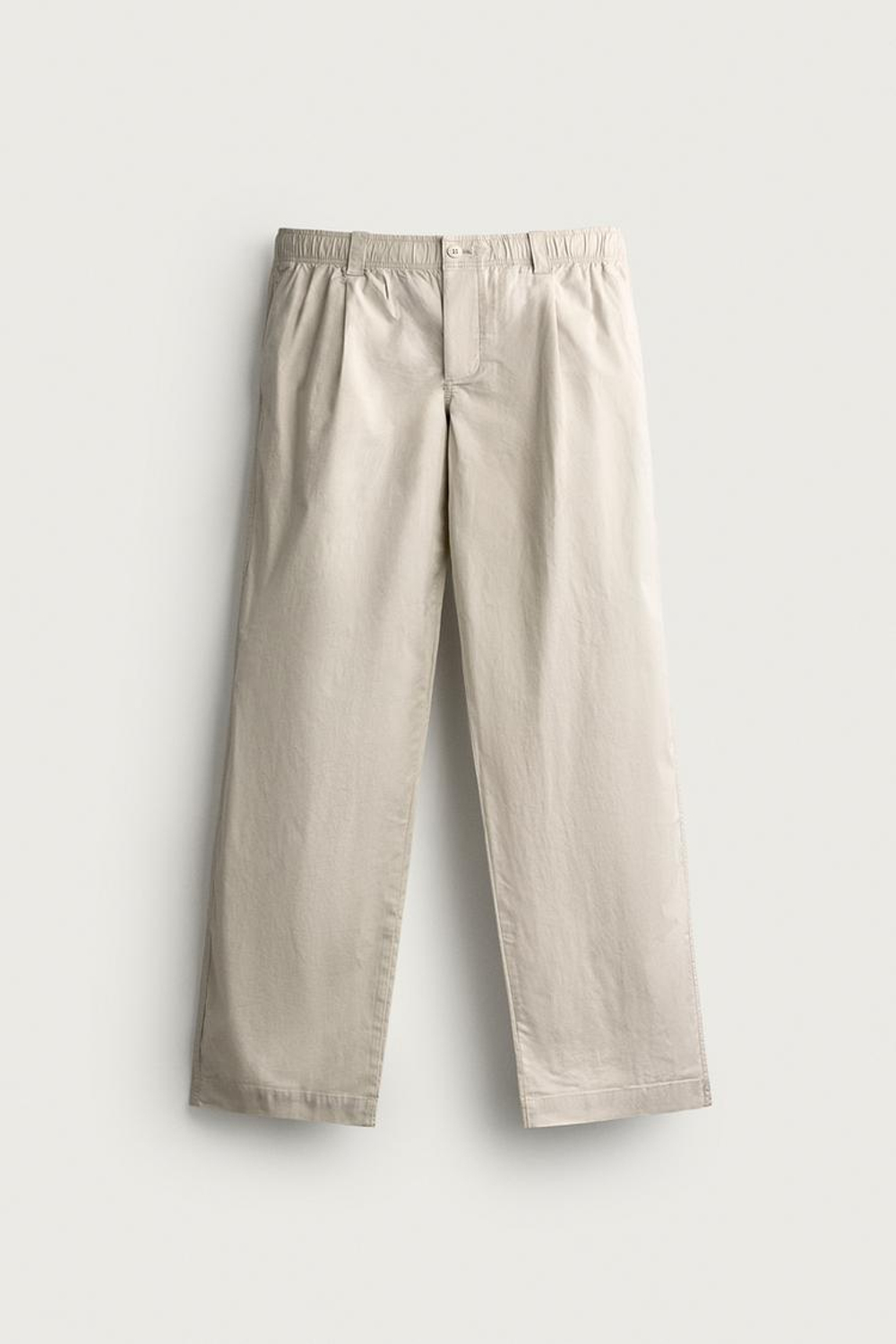 ZARA БРЮКИ RELAXED FIT СО СКЛАДКАМИ, ЭКРЮ