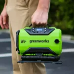Компрессор автомобильный аккумуляторный Greenworks Арт. 3400807, 24V / 12V (от прикуривателя автомобиля), без АКБ и ЗУ в сумке