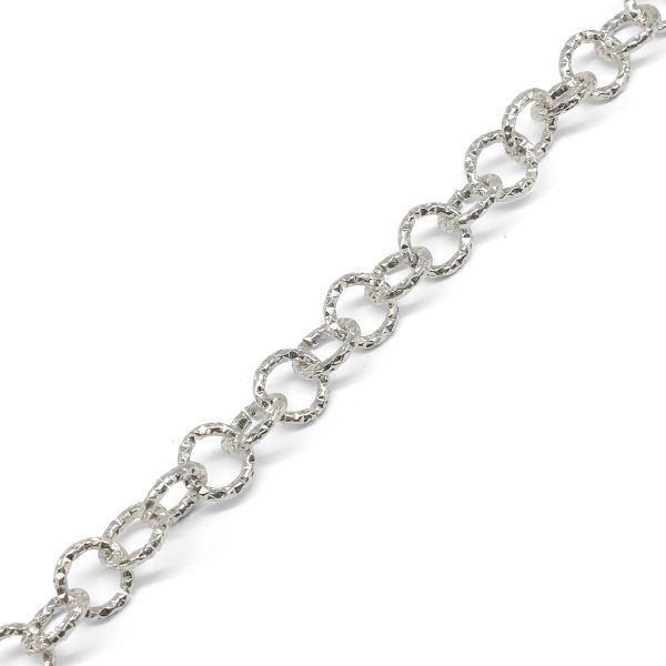 Цепь декоративная алюминий 2.0х11.6 мм, 10 метров, никель, K14333