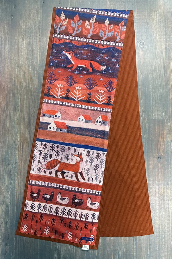 Scarf "Foxes in the Village (D. Gerasimova)"