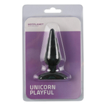 Черная анальная пробка Unicorn Playful - 10 см. (Цвет: черный)