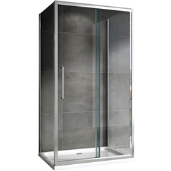 Душевой уголок Abber Schwarzer Diamant 140x75 AG30140H-S75-S75 профиль Хром стекло прозрачное