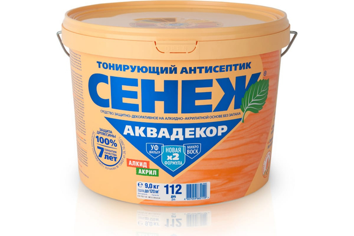 Антисептик для дерева СЕНЕЖ АКВАДЕКОР Х2-112 дуб, 9 кг 11068